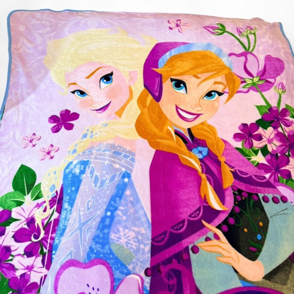 Disney Frozen Elsa & Anna Plush Throw Blanket – Soft Fleece – Approx. 50" x 60
